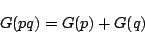 \begin{displaymath}G(pq) =G(p) + G(q)\end{displaymath}